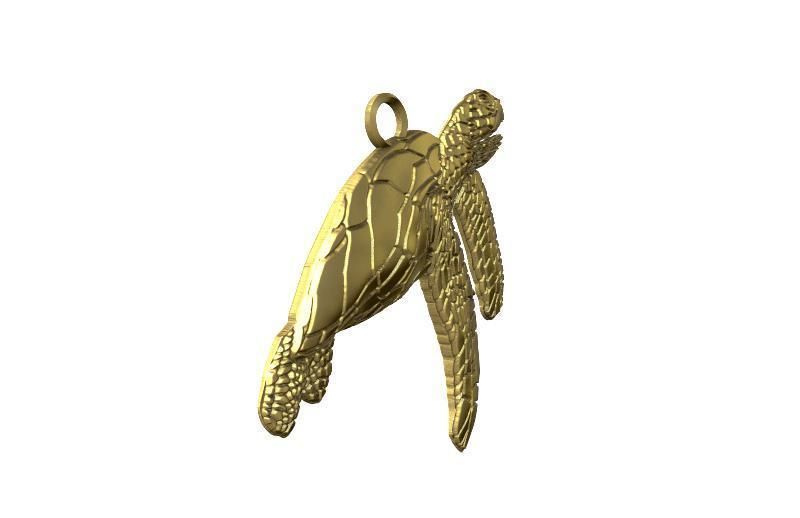 Turtle pendant  3D print model_1