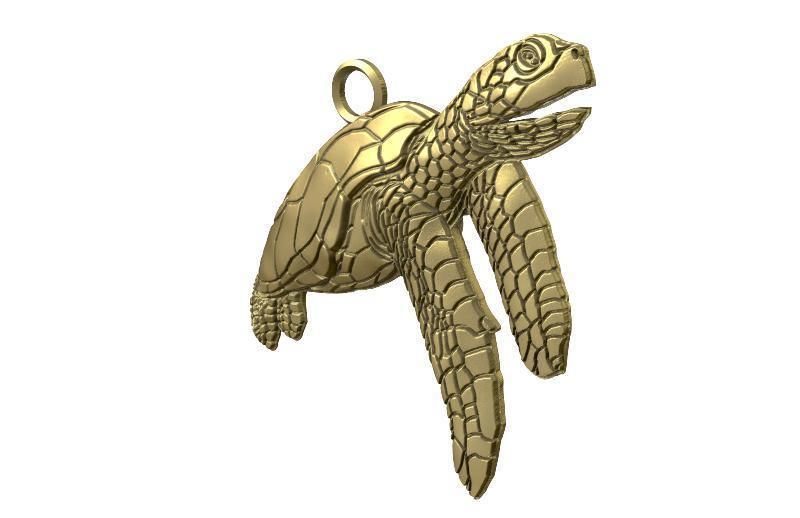 Turtle pendant  3D print model_2