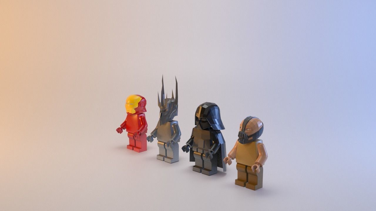 Toy black characters Low-poly 3D model_2