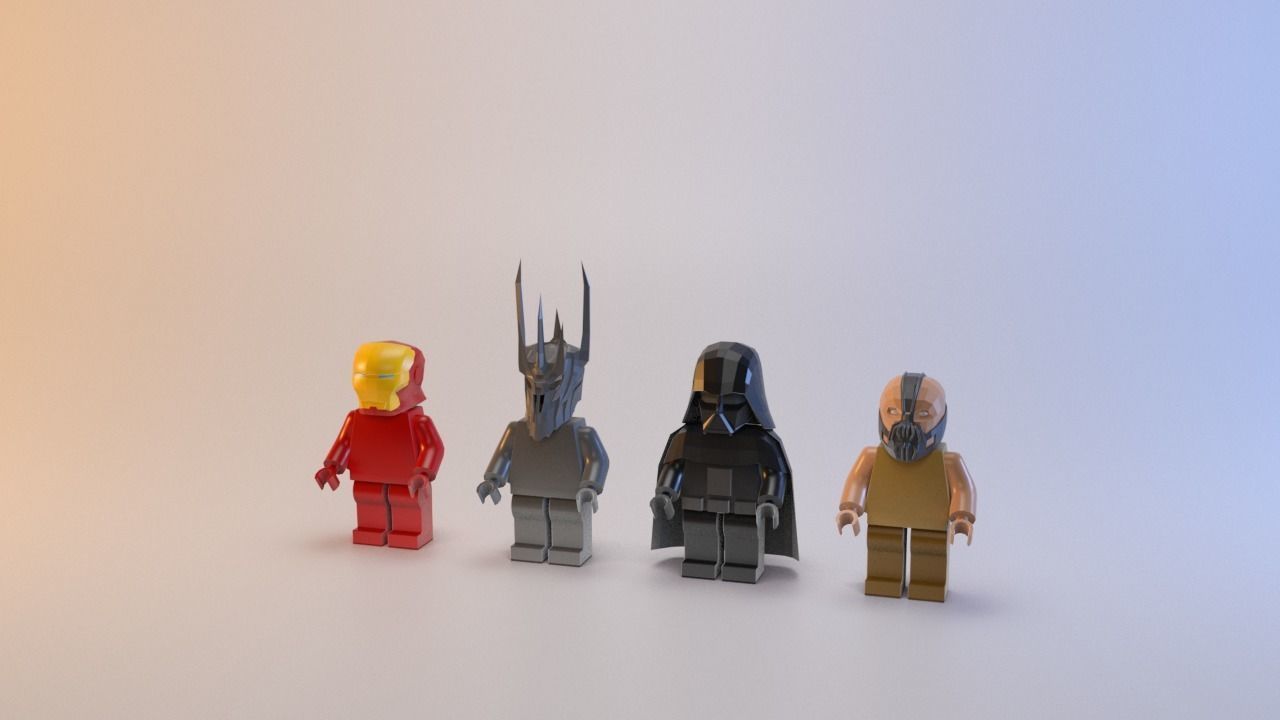 Toy black characters Low-poly 3D model_7