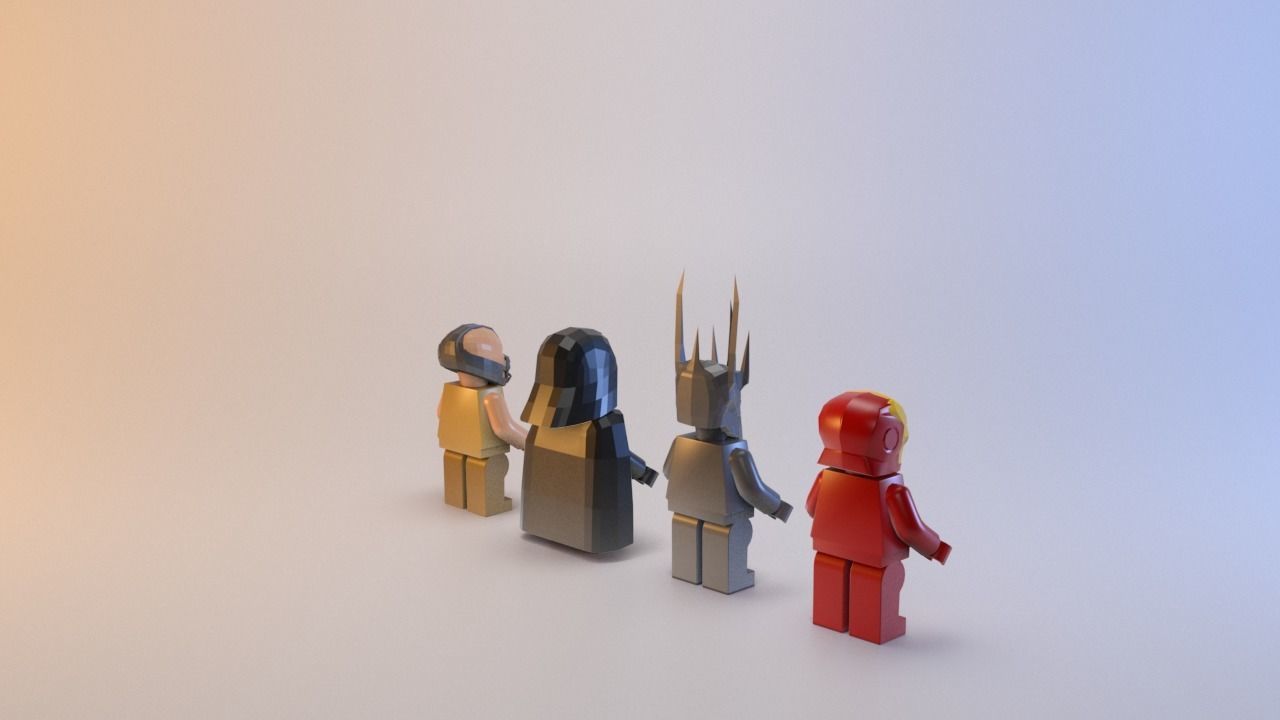 Toy black characters Low-poly 3D model_22