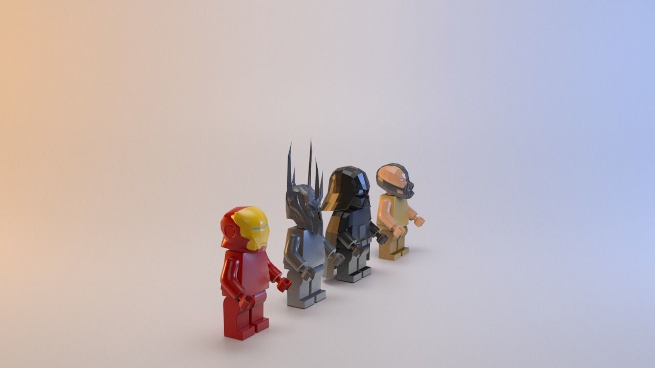 Toy black characters Low-poly 3D model_13