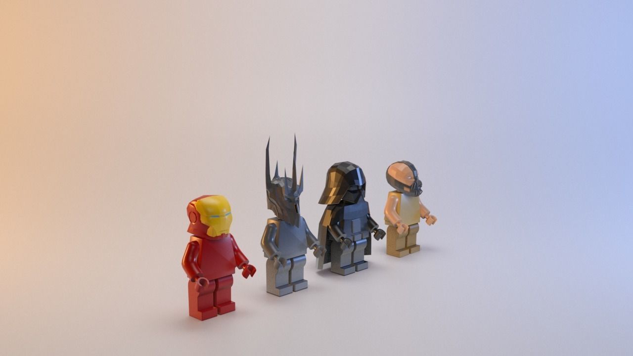 Toy black characters Low-poly 3D model_12