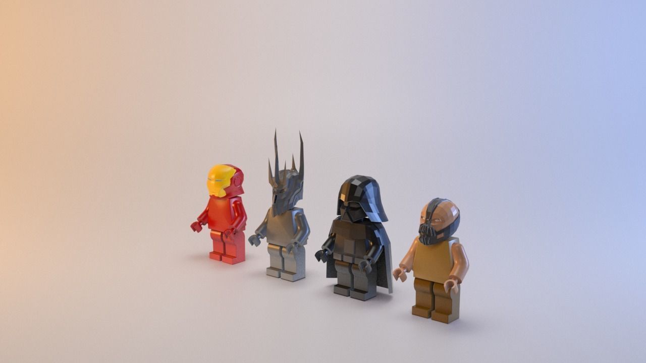 Toy black characters Low-poly 3D model_4