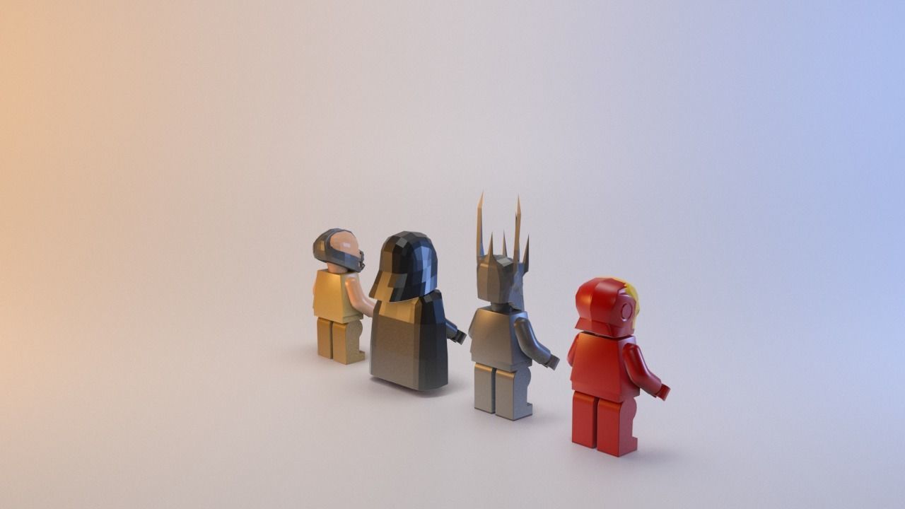 Toy black characters Low-poly 3D model_21