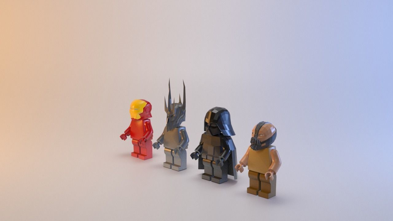 Toy black characters Low-poly 3D model_3