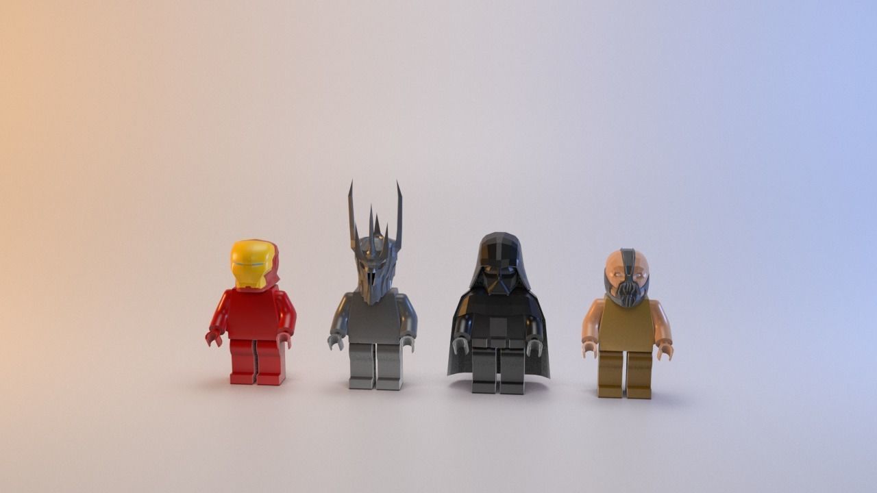 Toy black characters Low-poly 3D model_8