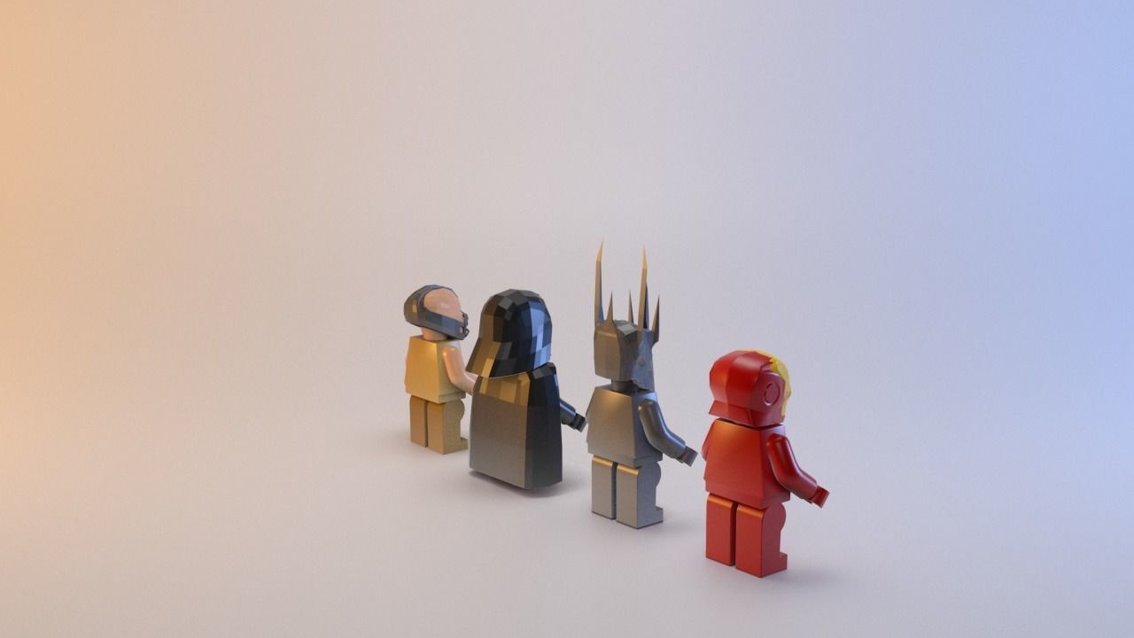 Toy black characters Low-poly 3D model_20