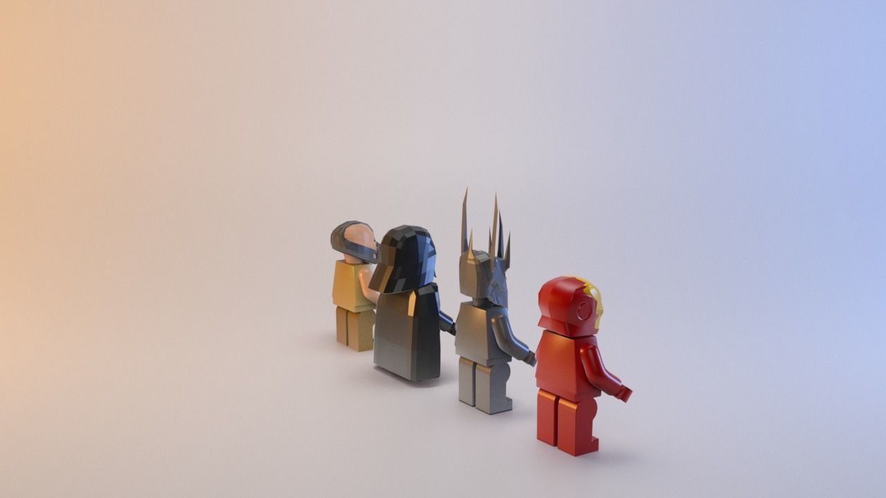 Toy black characters Low-poly 3D model_19