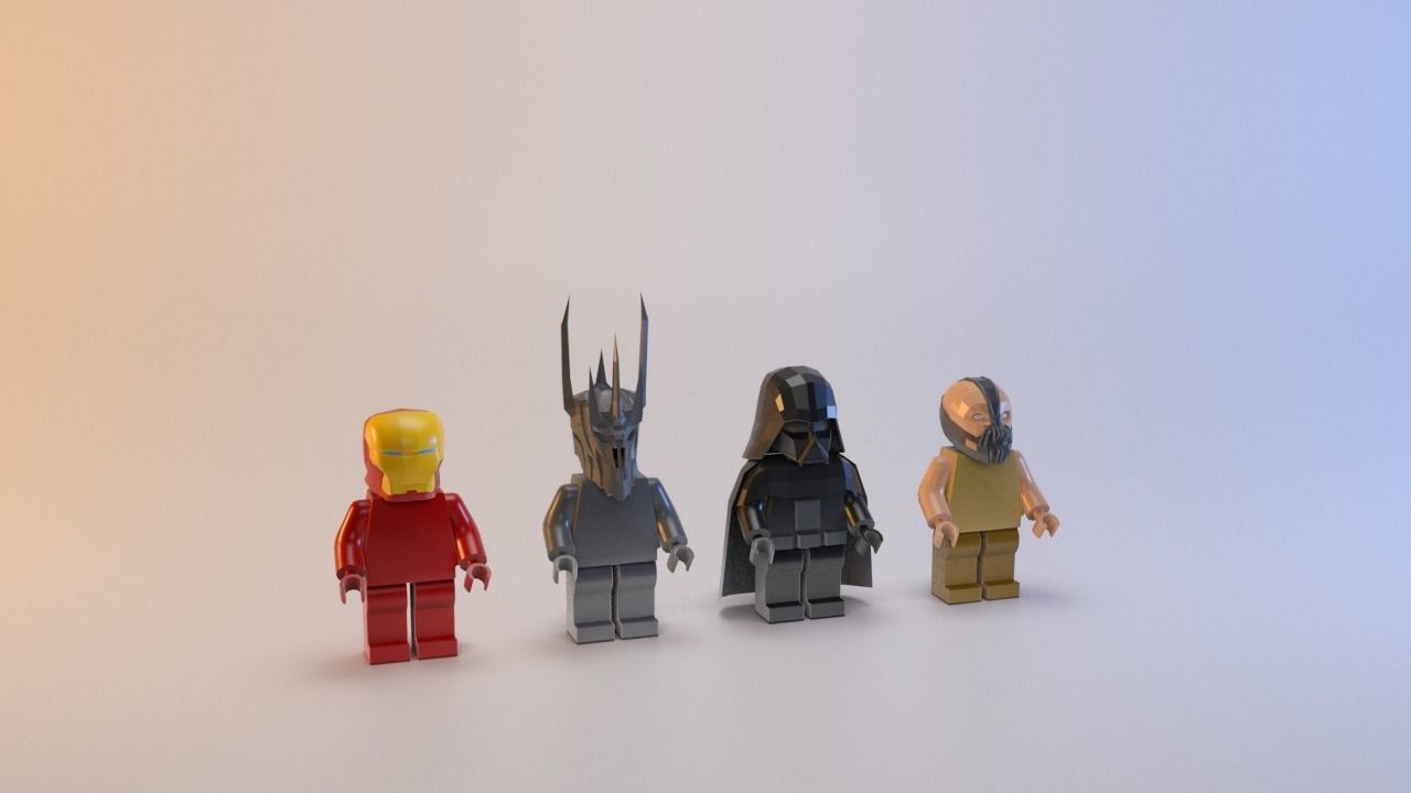 Toy black characters Low-poly 3D model_10