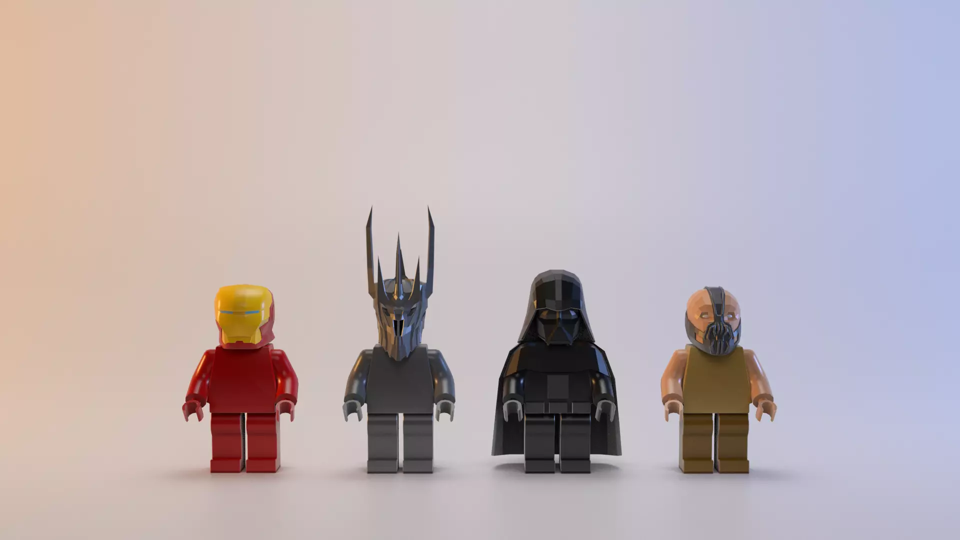 Toy black characters Low-poly 3D model_0