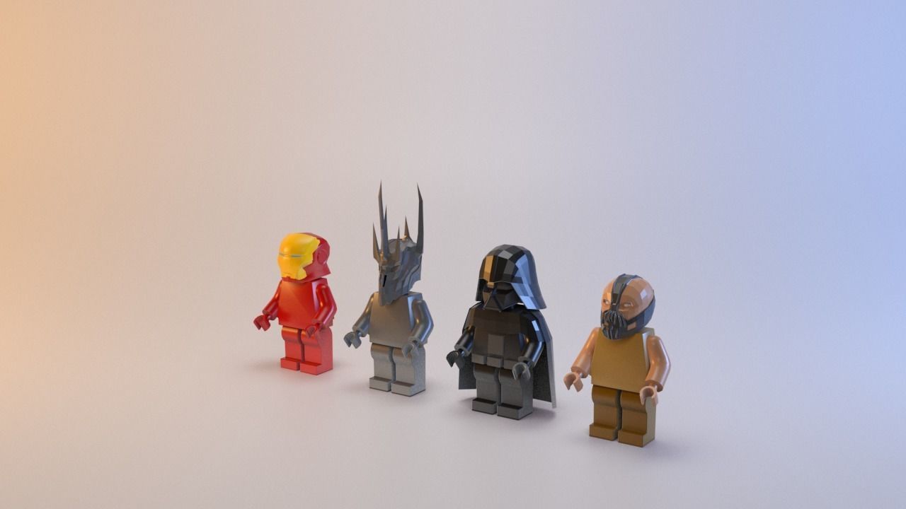 Toy black characters Low-poly 3D model_5