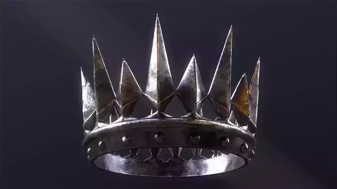 Old Medieval Dark Crown Low-poly 3D model