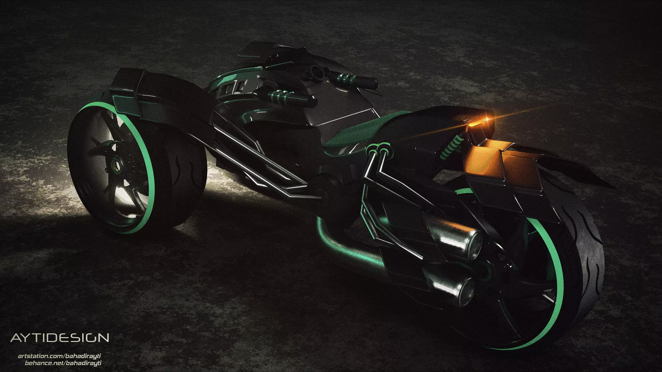 Cyberpunk Concept Motorcycle 3D model