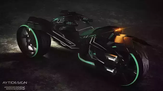 Cyberpunk Concept Motorcycle 3D model