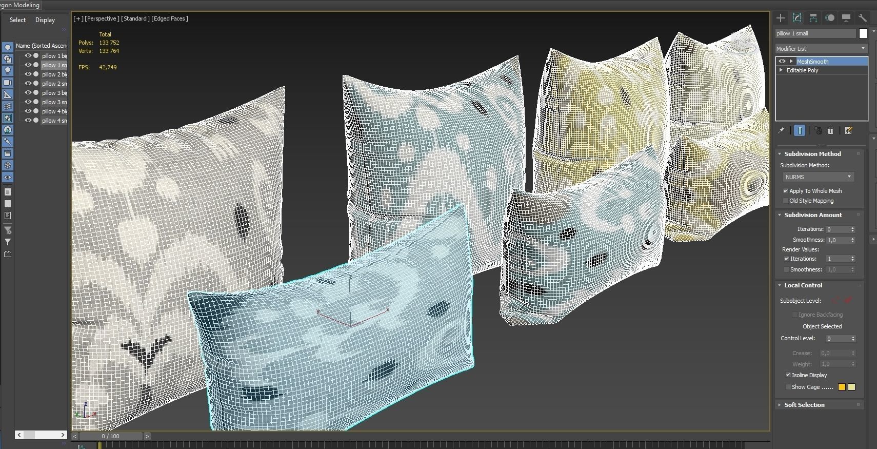 Decorative pillows set 044 3D model_11