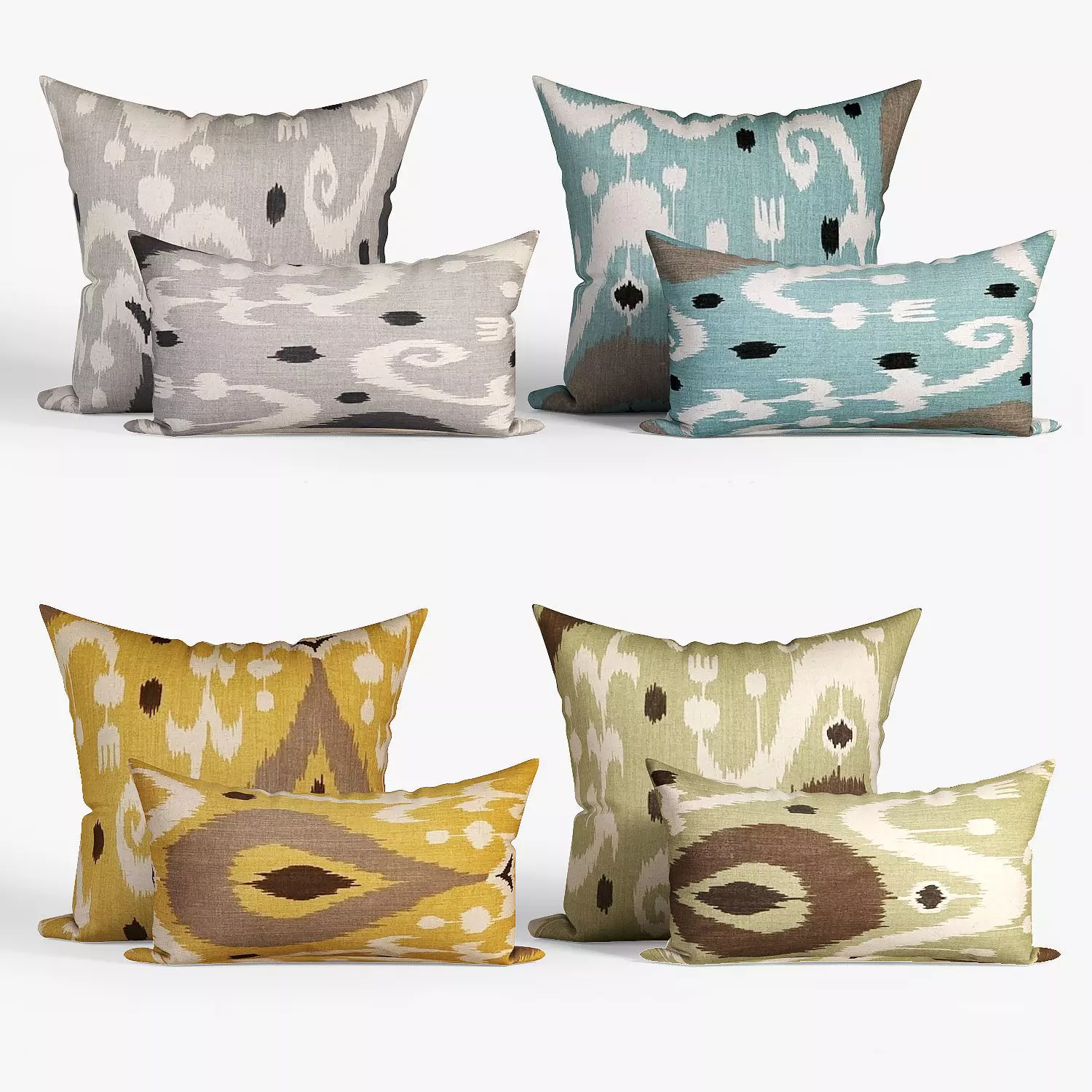 Decorative pillows set 044 3D model_0