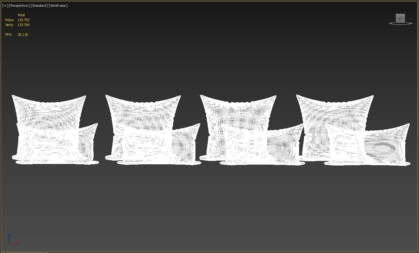 Decorative pillows set 044 3D model_9