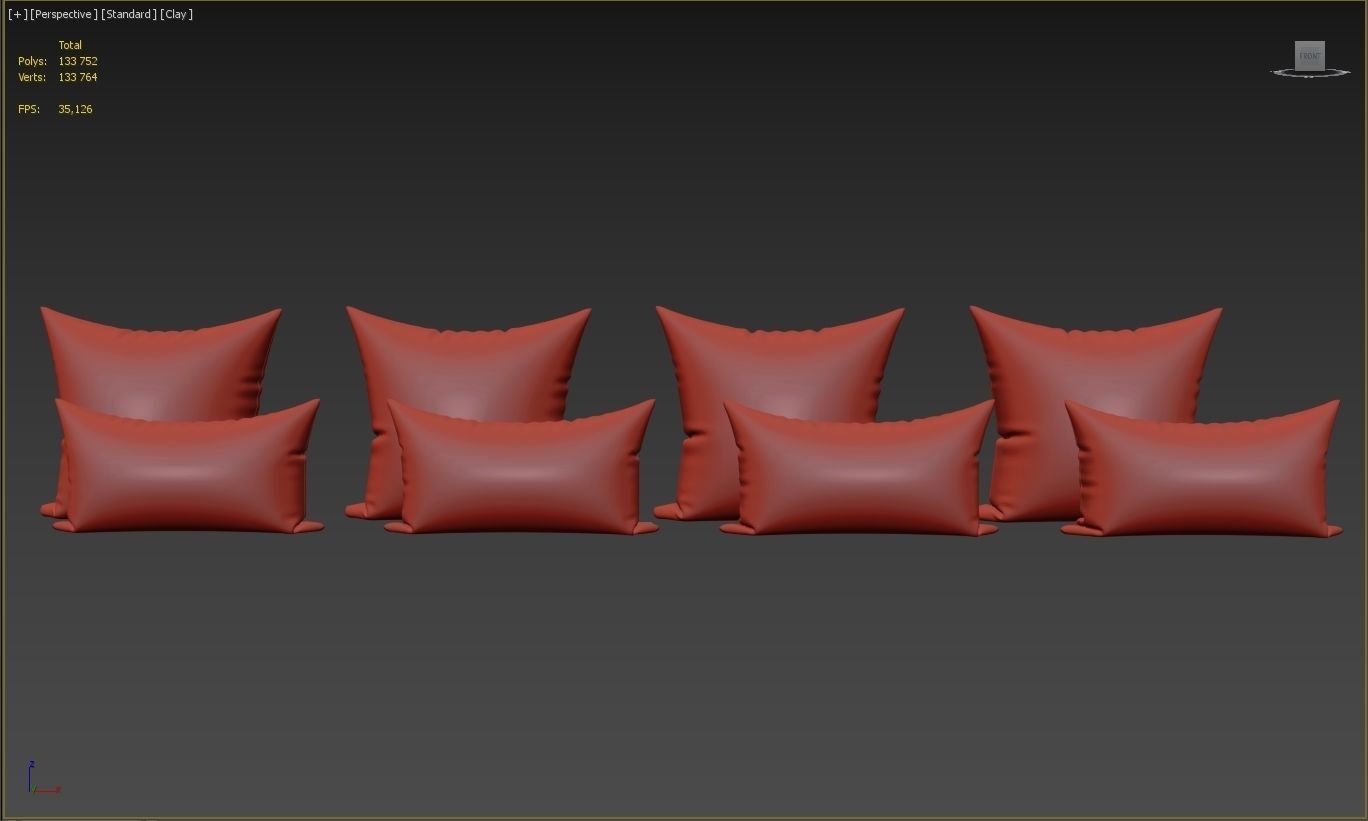 Decorative pillows set 044 3D model_7