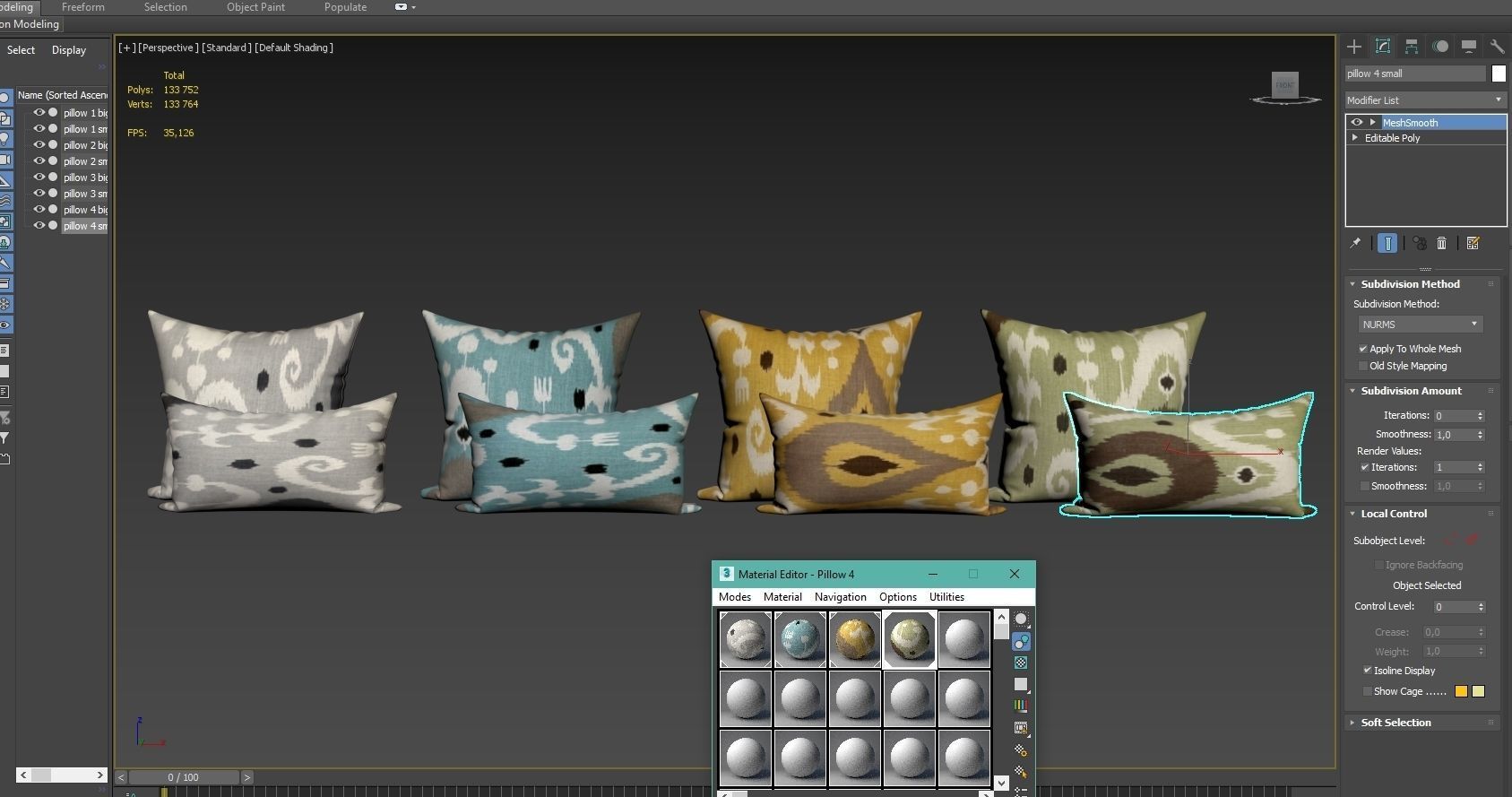 Decorative pillows set 044 3D model_3