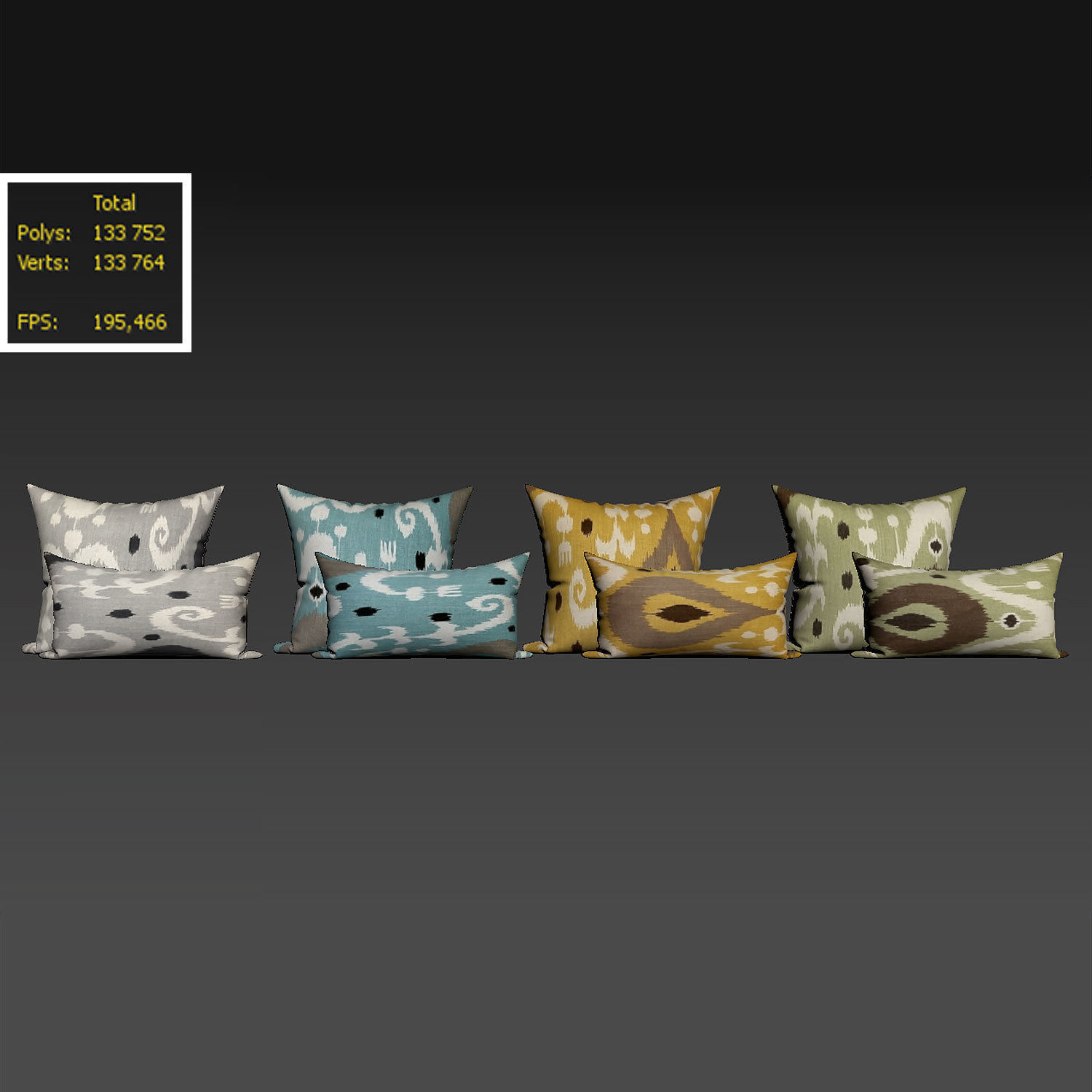 Decorative pillows set 044 3D model_4