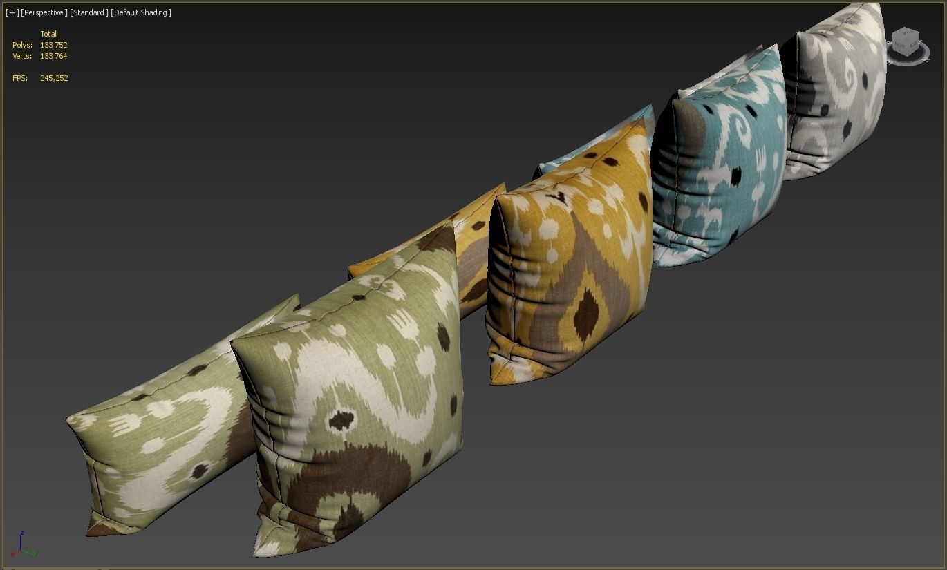 Decorative pillows set 044 3D model_14