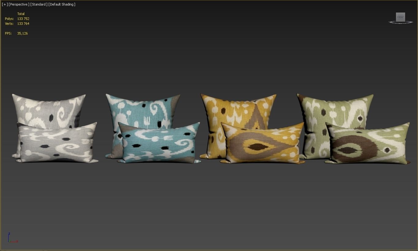 Decorative pillows set 044 3D model_5