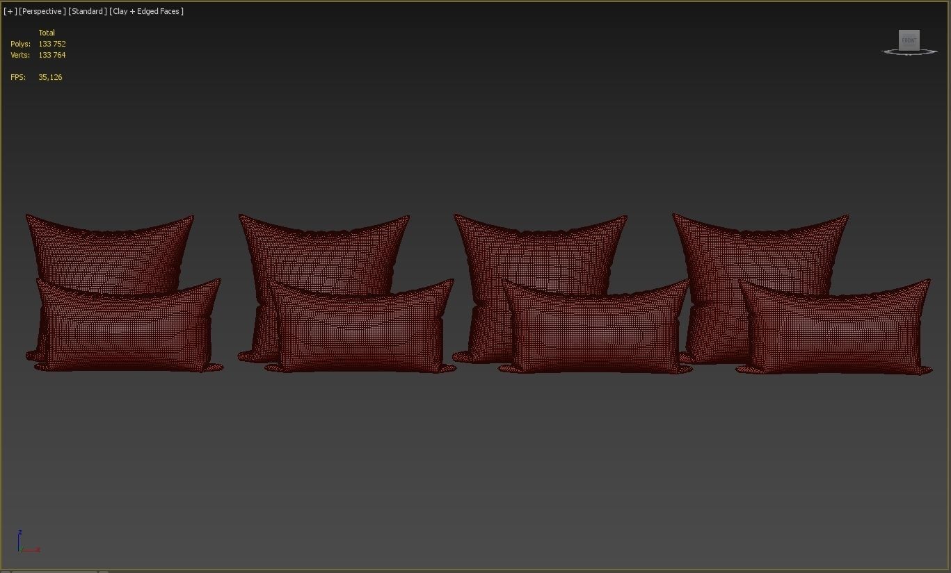 Decorative pillows set 044 3D model_8