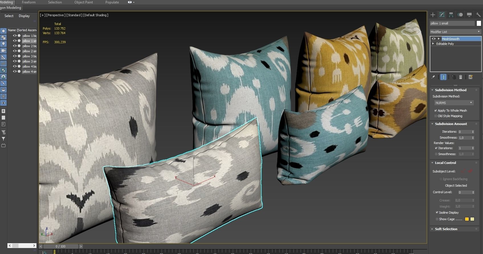 Decorative pillows set 044 3D model_10