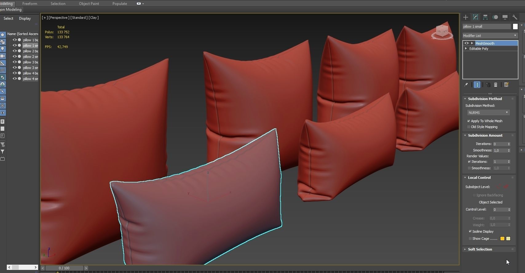 Decorative pillows set 044 3D model_12