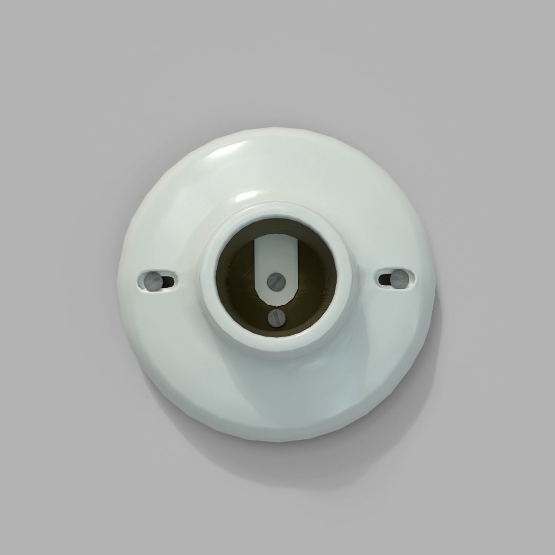 Light Bulb Socket - Household Low-poly 3D model_2