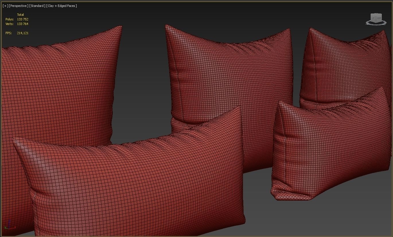 Decorative pillows set 045 3D model_12