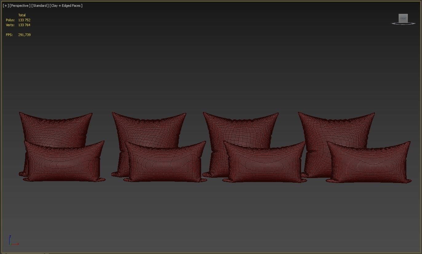 Decorative pillows set 045 3D model_7