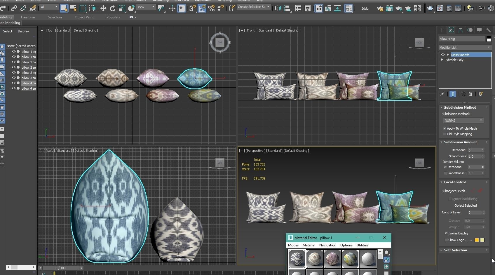 Decorative pillows set 045 3D model_1