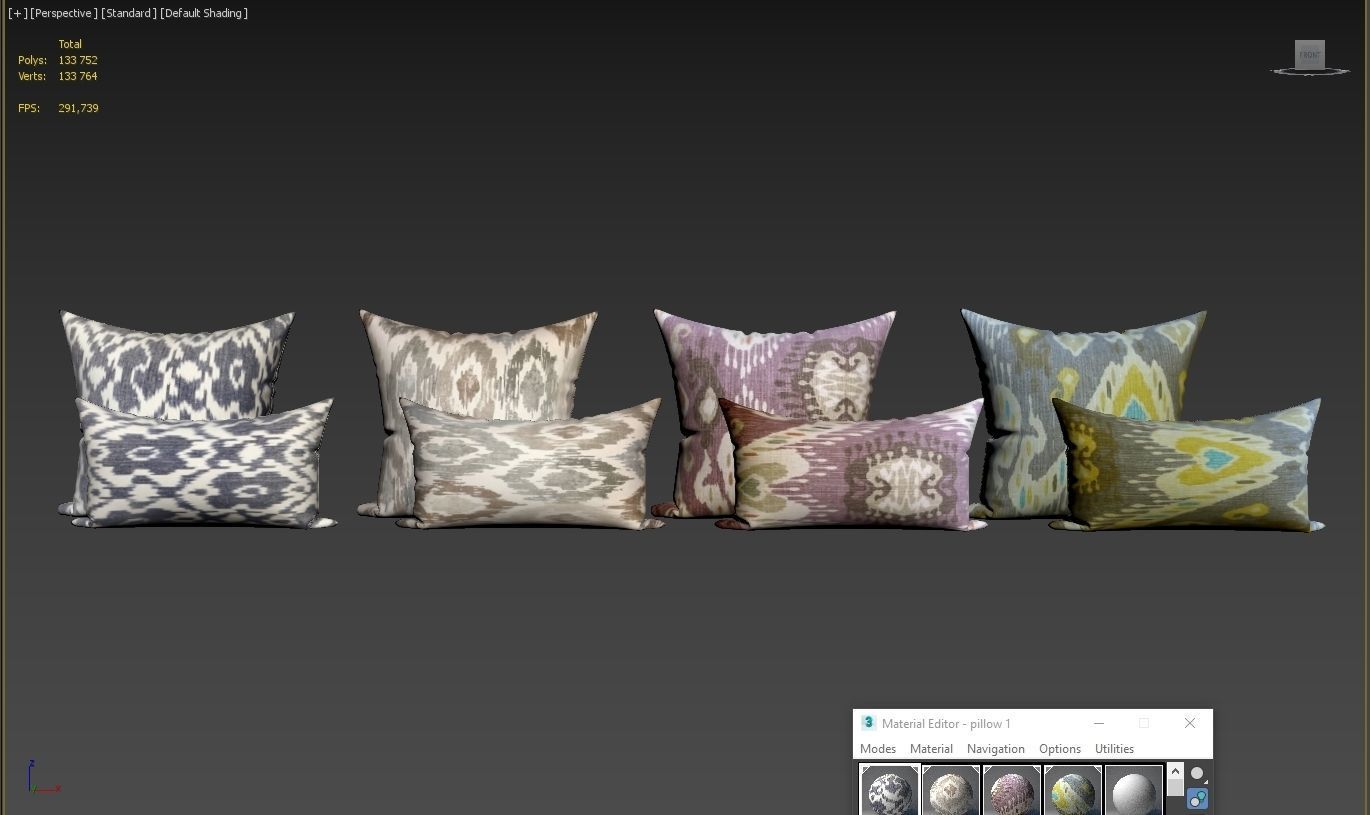 Decorative pillows set 045 3D model_3