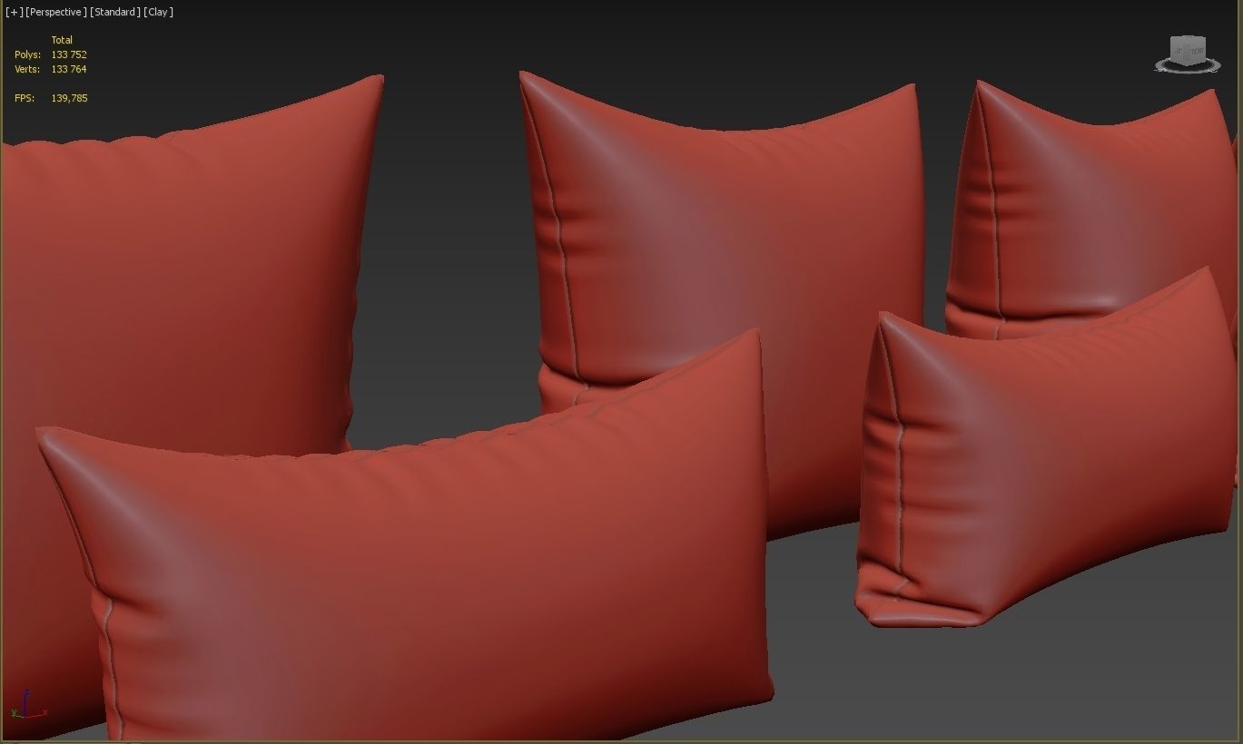 Decorative pillows set 045 3D model_11