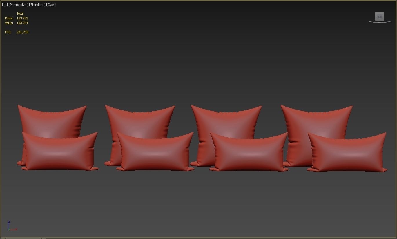 Decorative pillows set 045 3D model_6