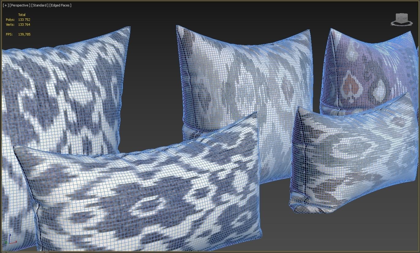 Decorative pillows set 045 3D model_10