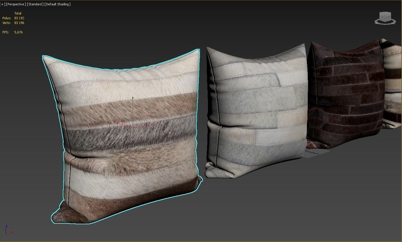 Decorative pillows set 048 3D model_10
