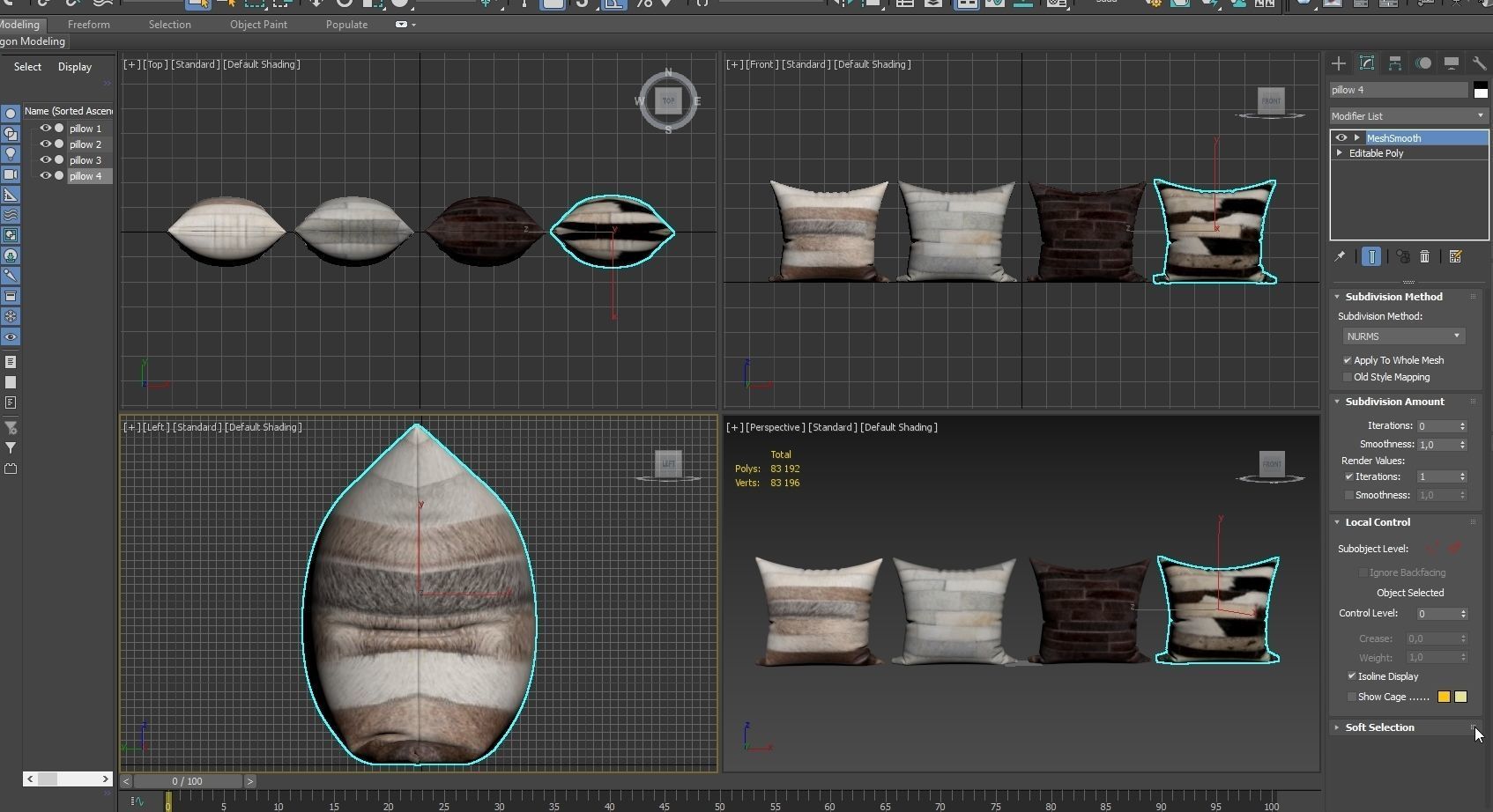 Decorative pillows set 048 3D model_2