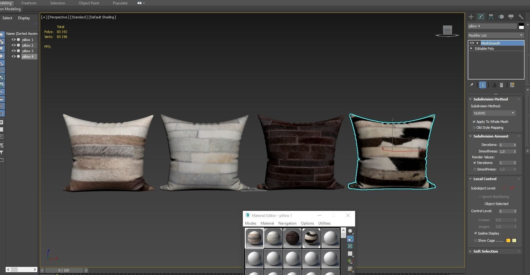 Decorative pillows set 048 3D model_3