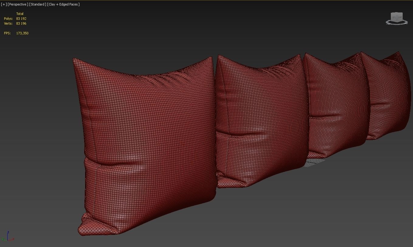 Decorative pillows set 048 3D model_11