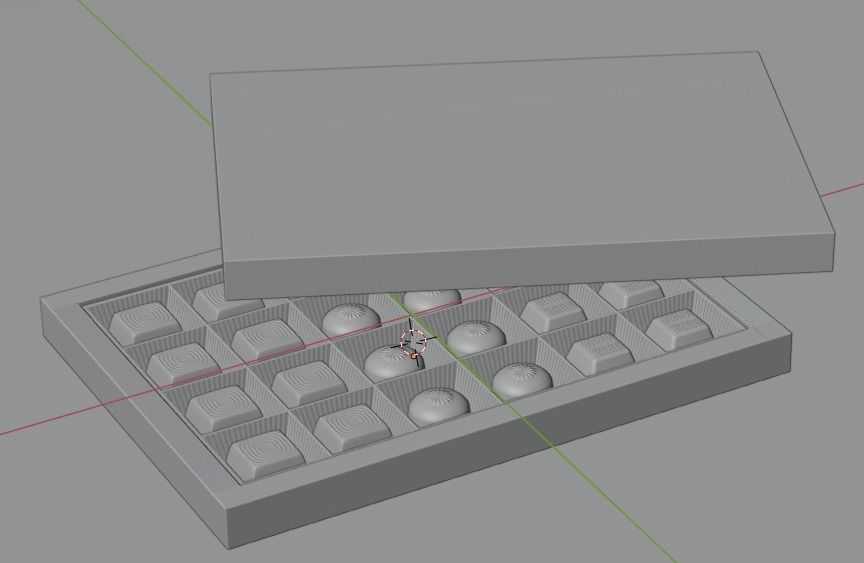 Chocolate christmas chocolates in box 3D model_1