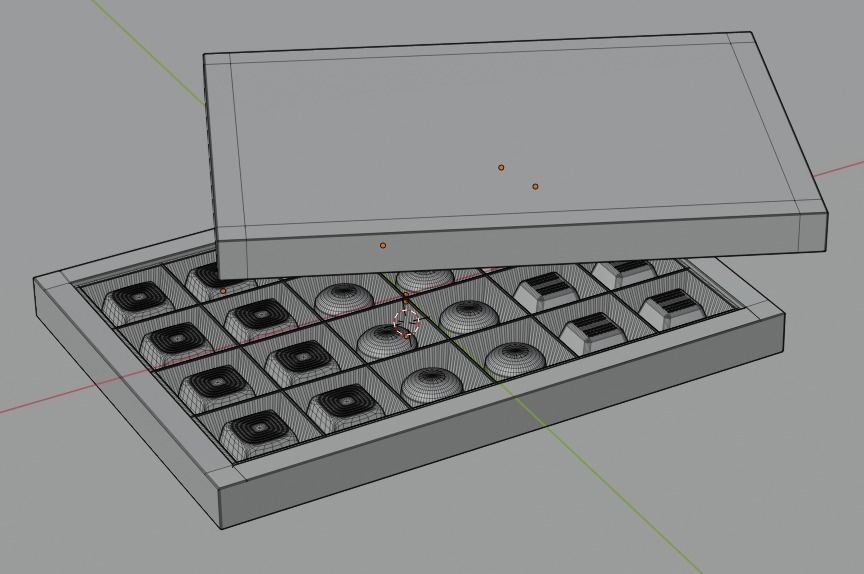 Chocolate christmas chocolates in box 3D model_2