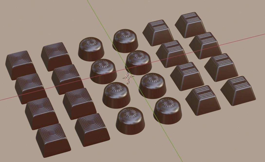 Chocolate christmas chocolates in box 3D model_4