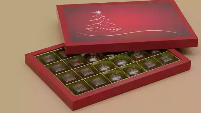 Chocolate christmas chocolates in box