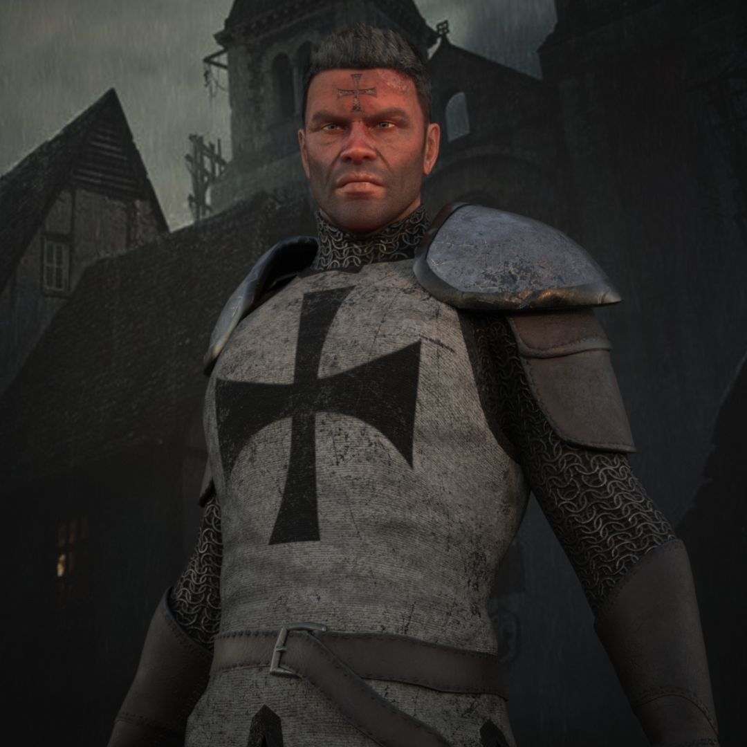 The Guardian Fantasy Armor Low-poly 3D model Low-poly 3D model_4