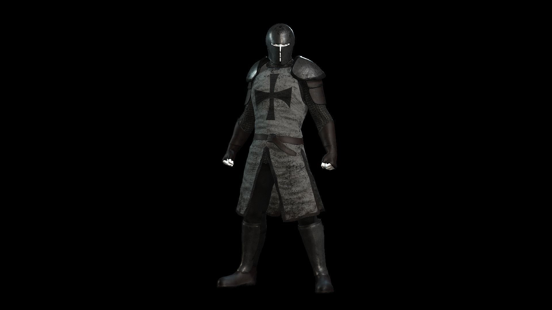 The Guardian Fantasy Armor Low-poly 3D model Low-poly 3D model_1