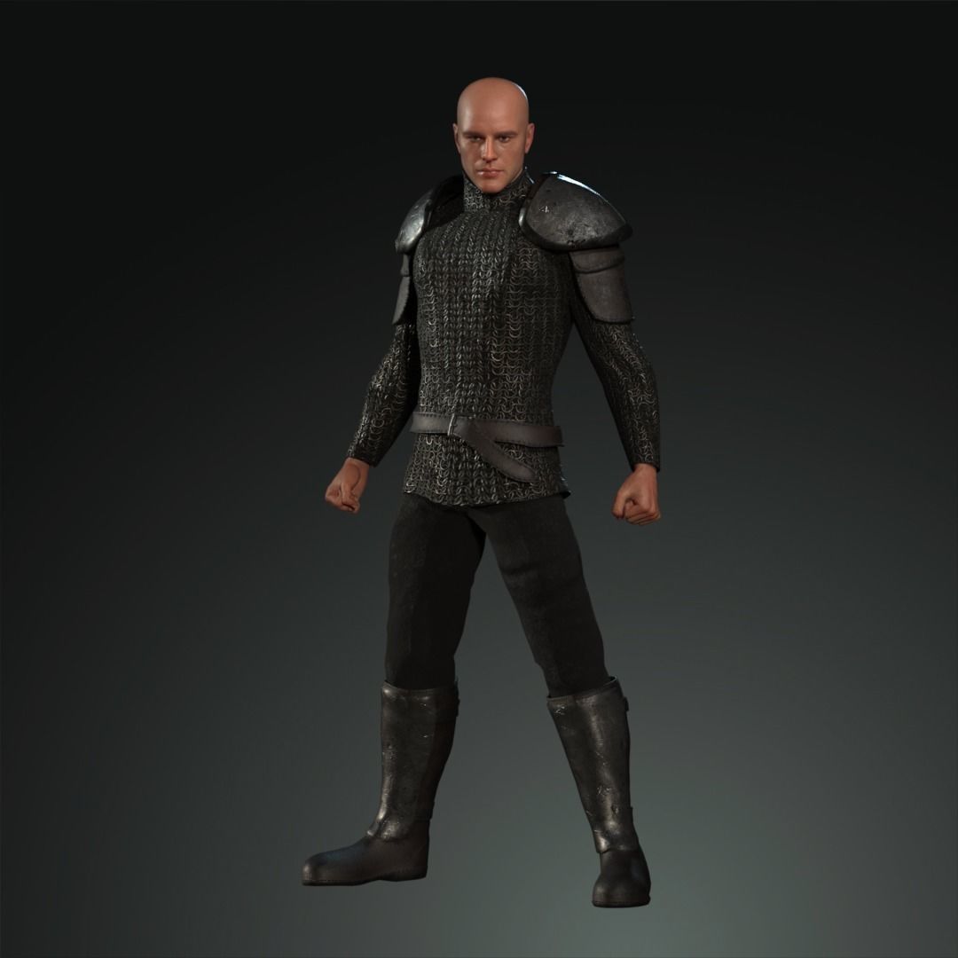 The Guardian Fantasy Armor Low-poly 3D model Low-poly 3D model_3