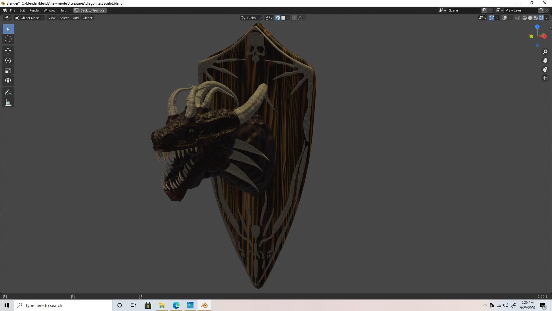 3D model dragon trophy wall mount VR / AR / lowpoly CGTrader